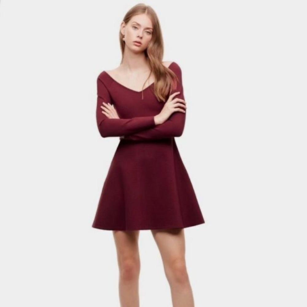 Sunday Best Burgundy Long Sleeve Dress